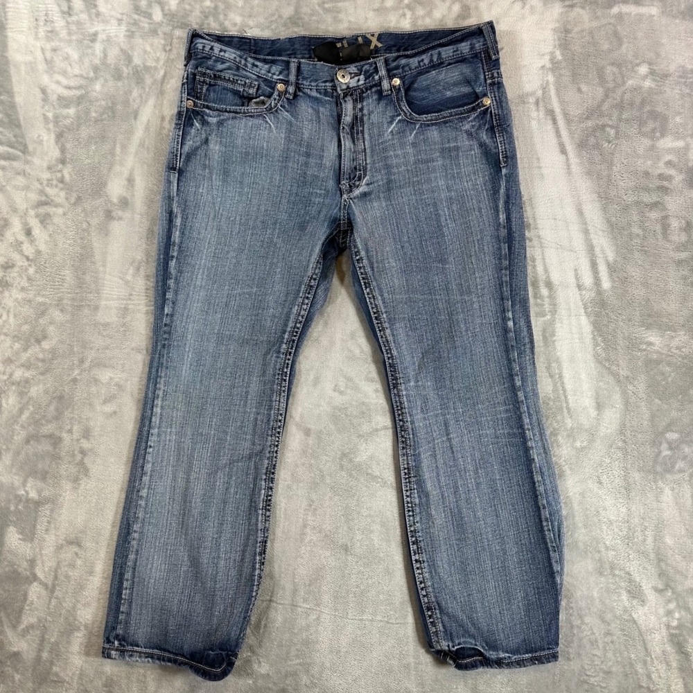 Helix Slim Boot Jeans Mens Size 38x30 Blue Medium Wash Denim Pants